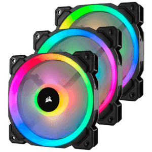 Corsair LL120 RGB 120mm Dual Light Loop LED PWM Fan - 3 Fan Pack with Lighting Node Pro