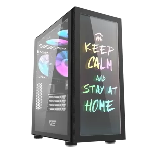 DarkFlash DK210 Graffiti Mid-Tower ATX Gaming Case – Black
