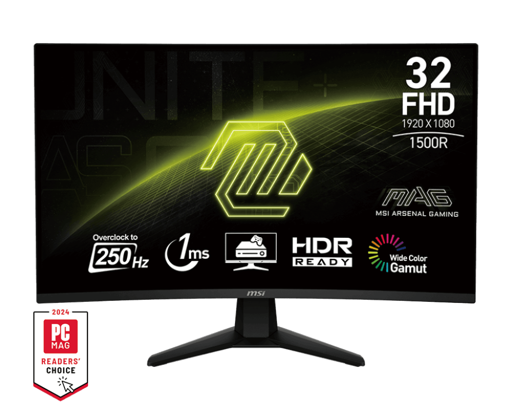 MSI MAG 32C6X - 250Hz 1080p FHD VA 32" Curved Gaming Monitor