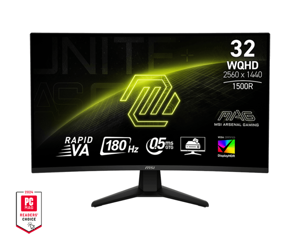 MSI MAG 32CQ6F - 180Hz 2K 1440p QHD VA 32" Curved Gaming Monitor