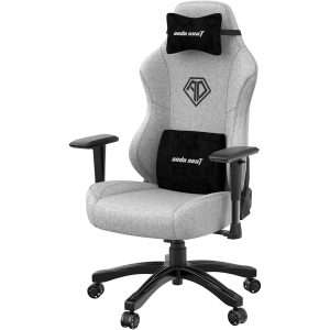 Anda Seat Phantom 3 Fabric Gaming Chair with Lumbar Support, Headrest Cushion - Grey